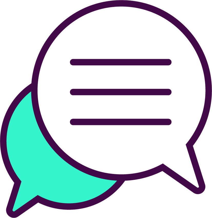 Two speech bubbles icon