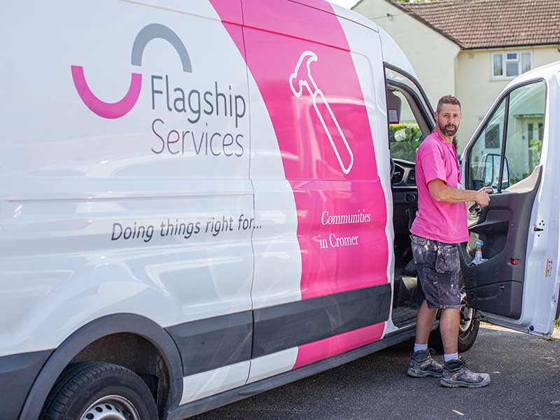 flagship services operative at their van
