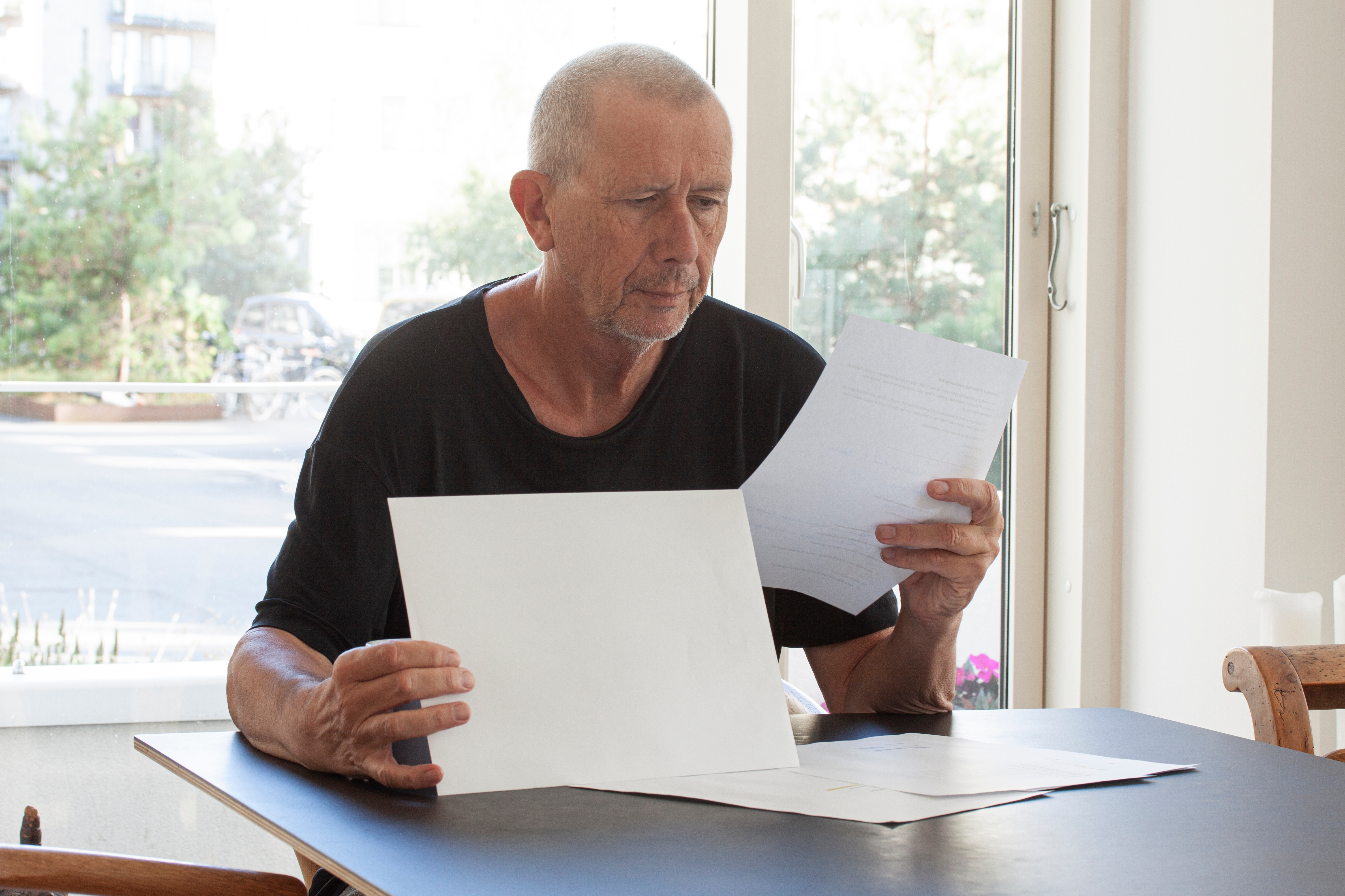 Person checking documents